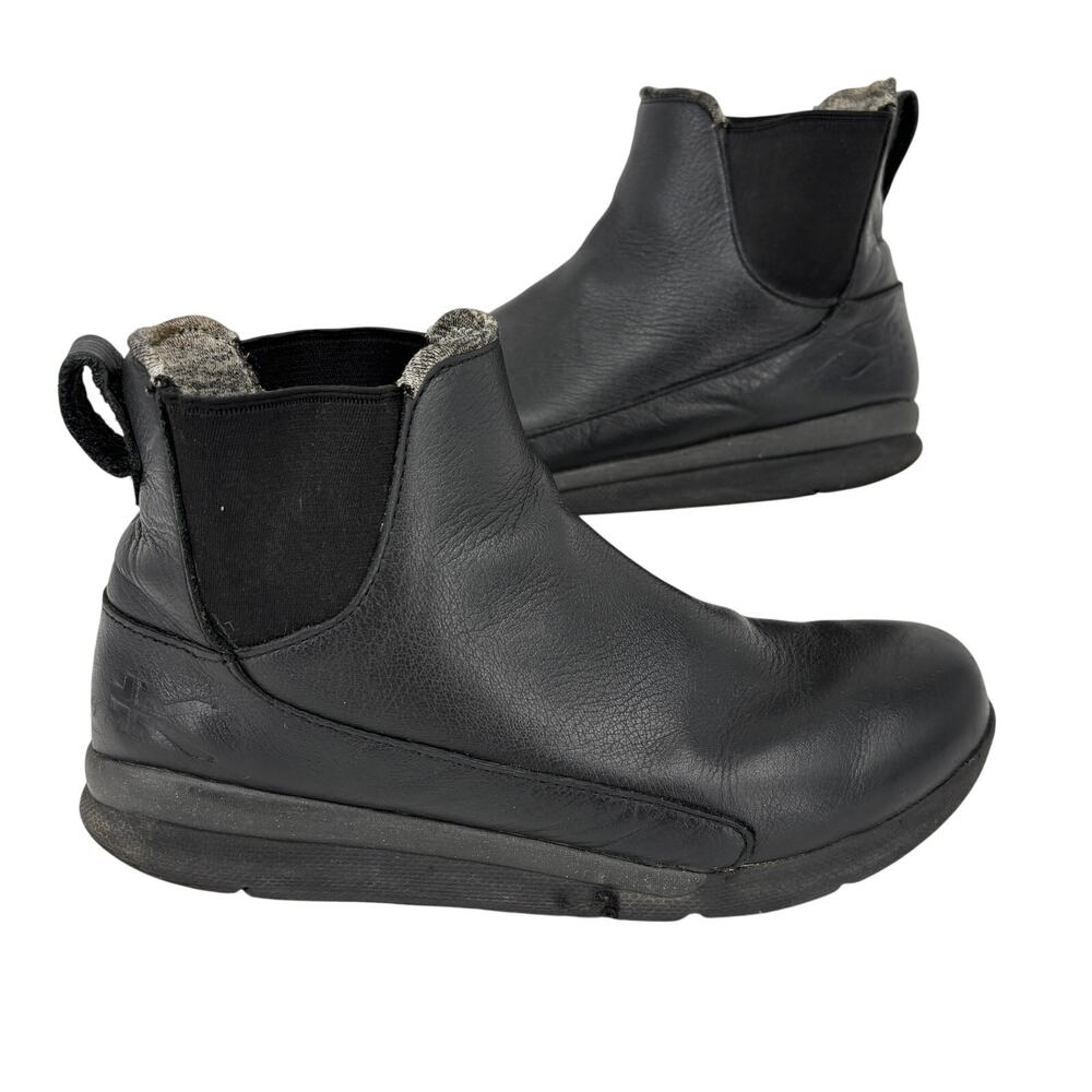 Kuru Luna Chelsea Boot Womens Size 9.5 Black Leather Pull On Ankle Bootie
